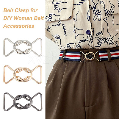 12Pcs 3 Colors Alloy Belt Buckles FIND-OC0002-91A-1