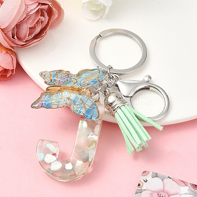 Resin & Acrylic & Faux Suede Tassel Keychain KEYC-YW00126-10-1