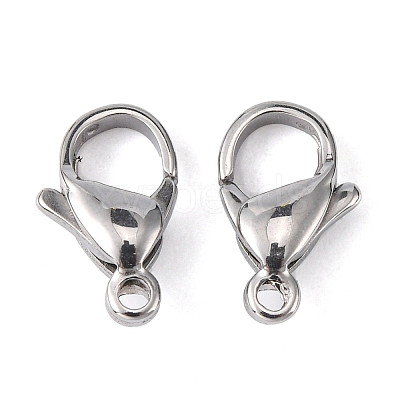 Tarnish Resistant 304 Stainless Steel Lobster Claw Clasps Hand Polished STAS-M262-01-12mm-1