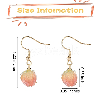 3D Resin Flower Dangle Earrings EJEW-SW00019-05-1