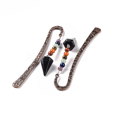 Natural Obsidian Bookmark AJEW-C025-01H-1