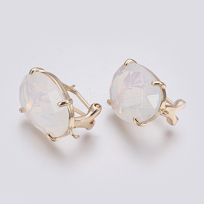 Faceted Glass Stud Earring Findings GLAA-F084-D11-1