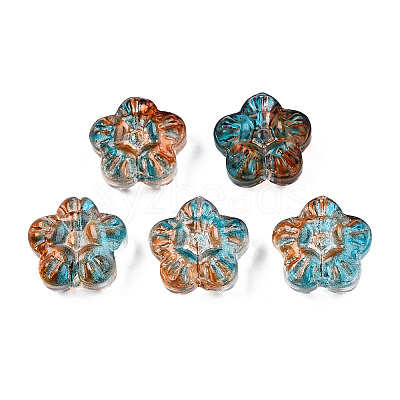 Transparent Spray Painted Glass Beads LS-GLAA-N035-029-G01-1