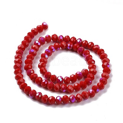 Electroplate Opaque Solid Color Glass Beads Strands X1-EGLA-A034-P4mm-L04-1
