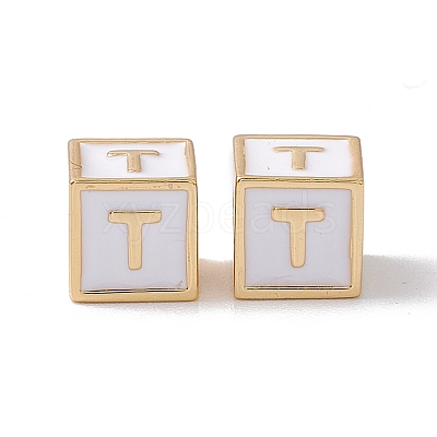 Rack Plating Brass Enamel Beads KK-B060-04G-04T-1