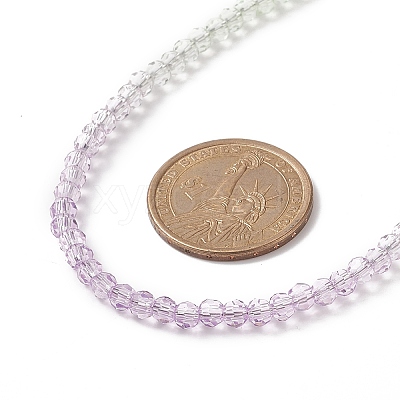 Faceted Gradient Color Glass Beaded Necklaces for Women NJEW-JN04195-1
