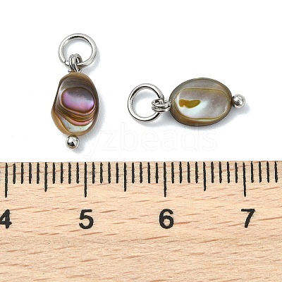 Natural Paua Shell Pendants PALLOY-JF05290-02-1
