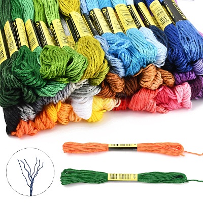 7 Sets 7 Colors Cotton Crochet Threads OCOR-FS0001-02A-1