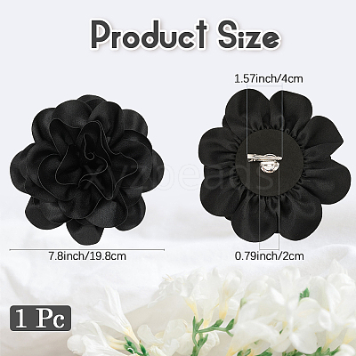 Flower Polyester Brooches JEWB-WH20003-04F-1