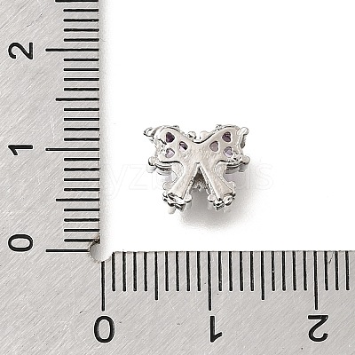 Bowknot Brass Micro Pave Cubic Zirconia Beads KK-Z156-20P-02-1
