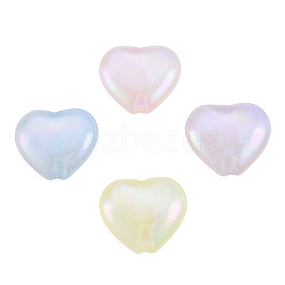 Rainbow Iridescent Plating Acrylic Beads OACR-N010-075-1