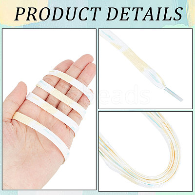 3 Pairs 3 Style Tie-Dye Style Flat Smooth Polyester Shoelaces FIND-GF0004-70A-1
