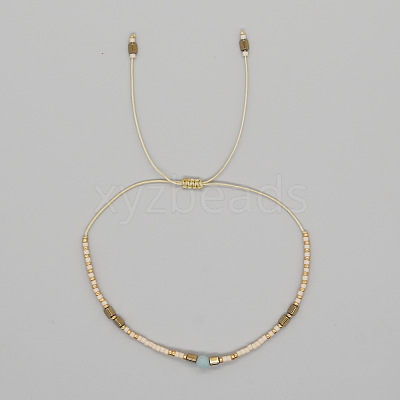 Adjustable Glass Seed Bead Braided Bead Bracelets for Women VT9382-46-1