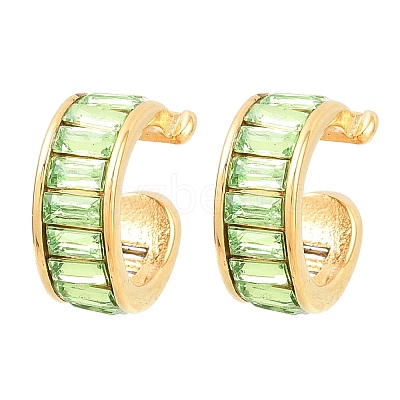 304 Stainless Steel Rhinestone Cuff Earrings for Women EJEW-A161-06G-02-1