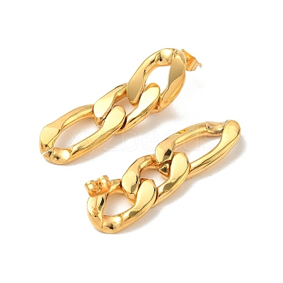 Iron Plating(IP) 304 Stainless Steel Stud Earrings EJEW-D095-23G-1