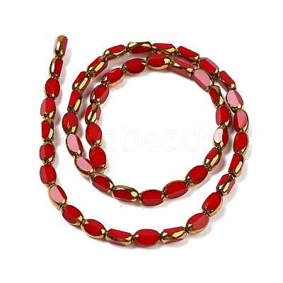 Electroplate Opaque Color Glass Beads Strands EGLA-Q127-A01-02K-1