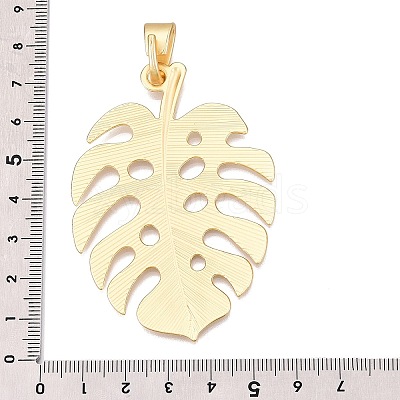 Leaf Rack Plating Alloy Big Pendants FIND-N005-50G-1