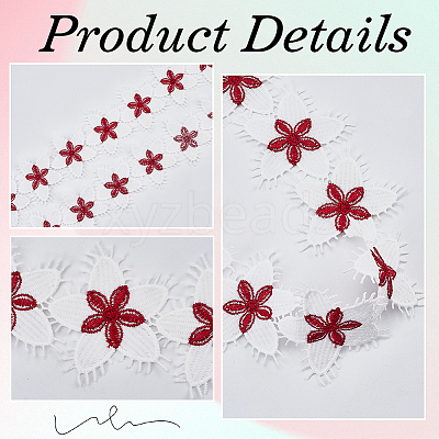Flower Polyester Eyelash Lace Trim Ribbon OCOR-WH20003-03B-03-1