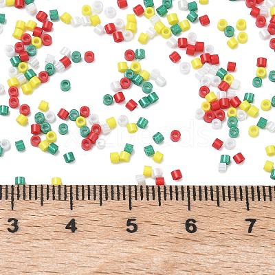 4 Colors Christmas 11/0 Grade A Baking Paint Glass Seed Beads SEED-X0058-12-1