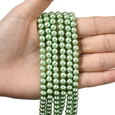 Eco-Friendly Glass Pearl Beads HY-J002-6mm-HX066-1