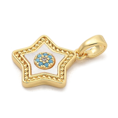 Brass Micro Pave Cubic Zirconia Pendents KK-M303-01G-10-1