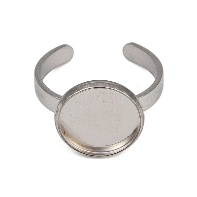 304 Stainless Steel Cuff Ring Components STAS-D372-07P-04-1