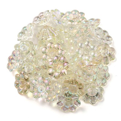 UV Plating Rainbow Iridescent Acrylic Beads OACR-P010-04A-1