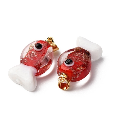 Handmade Lampwork Pendants LAMP-A007-01G-04-04-1