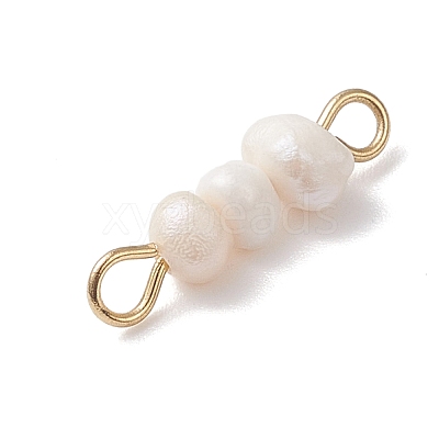 Natural Cultured Freshwater Pearl Potato Beaded Links PALLOY-JF04645-01-1