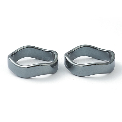 Non-magnetic Synthetic Hematite Finger Rings RJEW-H544-03G-1