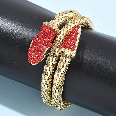 Snake Alloy Rhinestone Bangles for Women BJEW-G085-01G-01-1