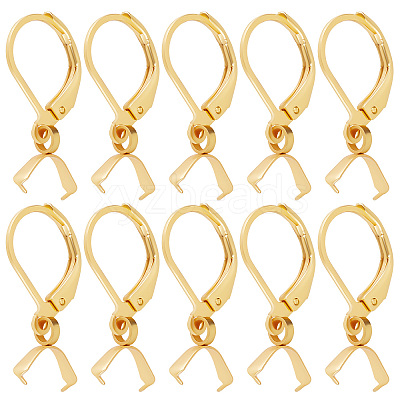 50Pcs 304 Stainless Steel Leverback Earring Findings with Pendant Bails STAS-BBC0001-52G-1