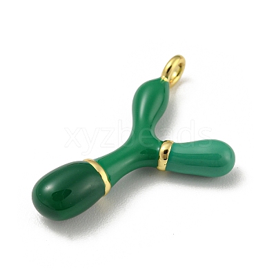 Brass Enamel Pendants KK-E093-03G-Y-1