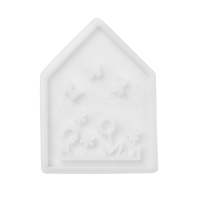 Easter Theme House with Butterfly & Flower Pattern DIY Silicone Table Lamp Molds SIMO-G008-01C-1