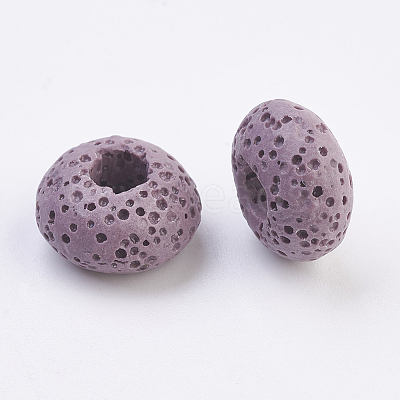 Natural Dyed Lava Rock European Beads G-E477-A08-1