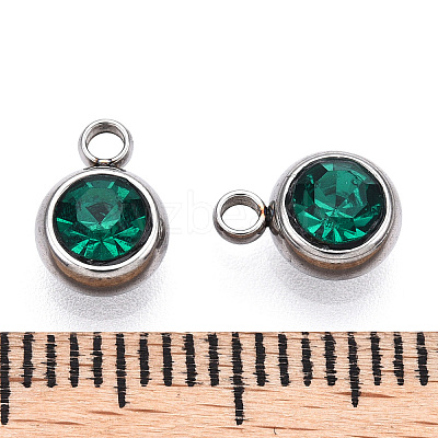 201 Stainless Steel Rhinestone Charms STAS-S068-03-1