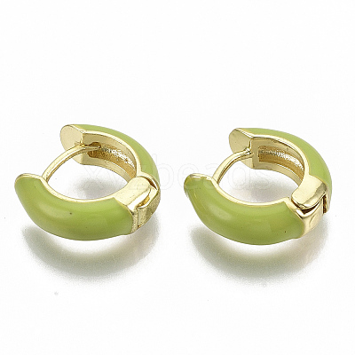 Brass Huggie Hoop Earrings EJEW-S209-01C-1