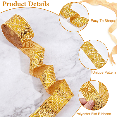 Ethnic Embroidery Polyester Flat Ribbons OCOR-WH0060-37A-1