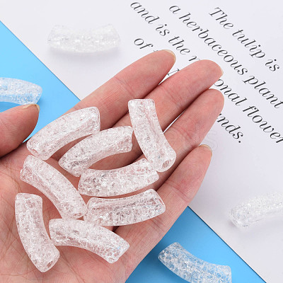 Transparent Crackle Acrylic Beads CACR-S009-001B-NA-1