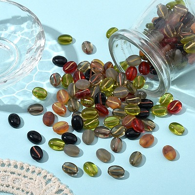 50Pcs Transparent Frosted Acrylic Beads FACR-YW0001-09A-1