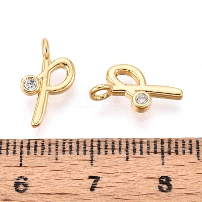 Brass Micro Pave Cubic Zirconia Charms KK-N263-97G-P-1