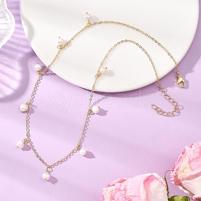 Natural Cultured Freshwater Pearl Potato Tassel Bib Necklaces NJEW-JN05697-1