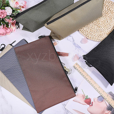 6Pcs 6 Colors Multipurpose Nylon Oxford Fabric Clutch Bags with Alloy Zipper ABAG-GL0001-04-1