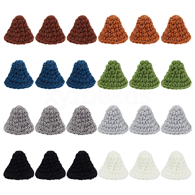 24Pcs 8 Colors Handmade Wool Woven Hat Decoration AJEW-FG0003-34A-1