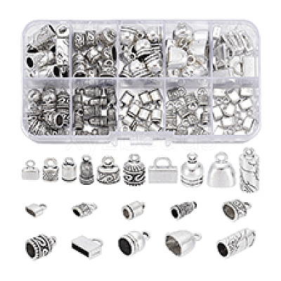 100Pcs 10 Style Tibetan Style Alloy Cord Ends TIBEP-PH0001-50-1