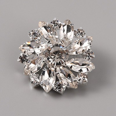 Brass Rhinestone Shank Buttons FIND-WH0110-263C-1