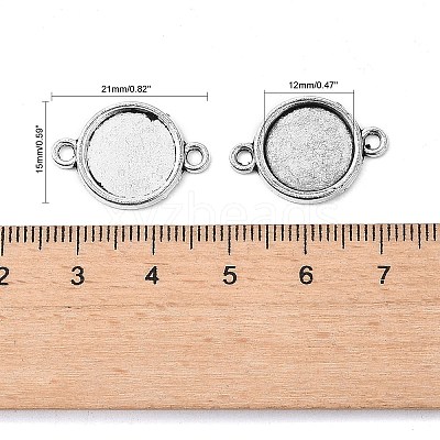 Tibetan Style Alloy Cabochon Connector Settings TIBE-M022-10AS-1