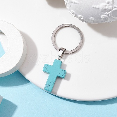 Dyed Synthetic Turquoise Keychains KEYC-JKC00729-05-1