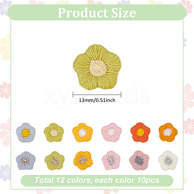 120Pcs 12 Colors Polyester Ornament Accessories DIY-MA0005-17-1