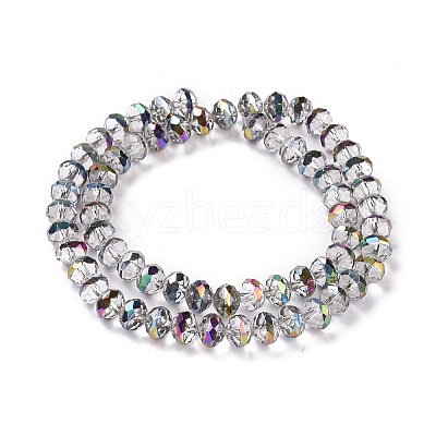 Transparent Electroplate Glass Beads Strands GLAA-F122-04G-1